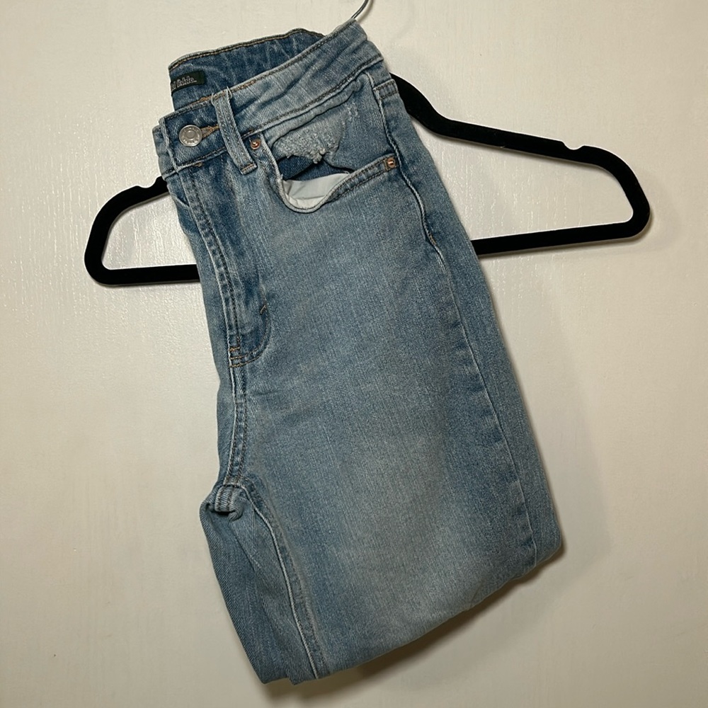 Light blue Straight Ripped Jeans